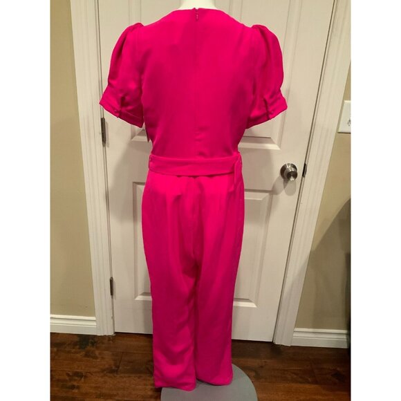 Adelyn Rae Hot Pink Kori Belted Short Sleeve Jumpsuit, Size Medium, NWT! $128 - Picture 8 of 12